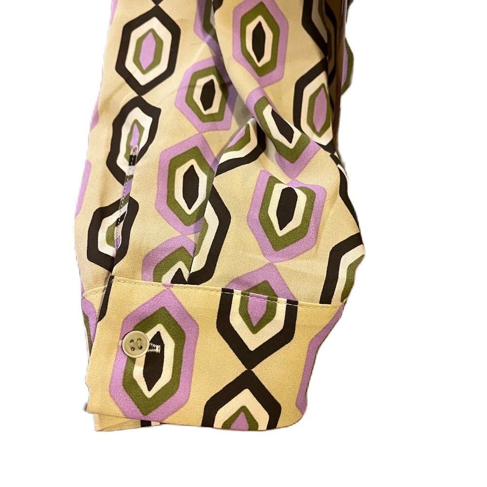 Pleione Abstract Print Button Down Blouse Xl - image 4